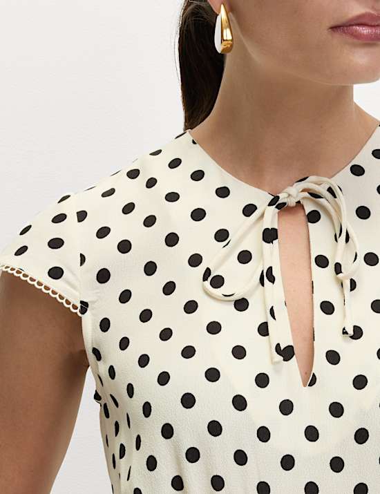 Floral Tie Neck Midaxi Tea Dress