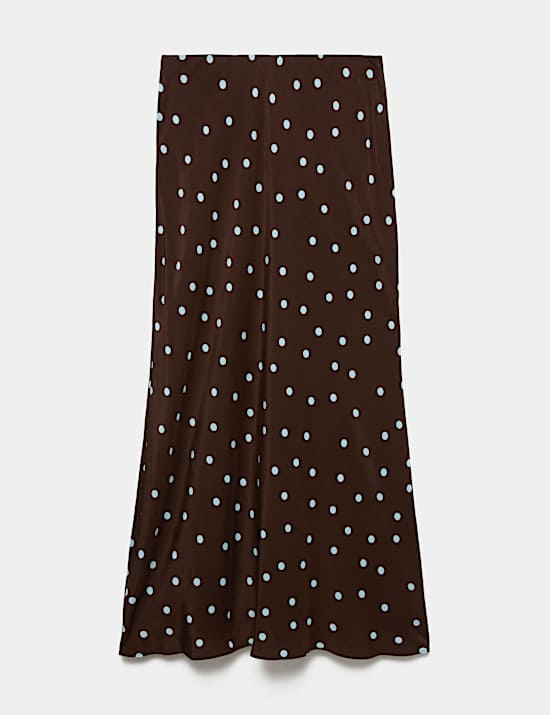 Polka Dot Maxi Slip Skirt