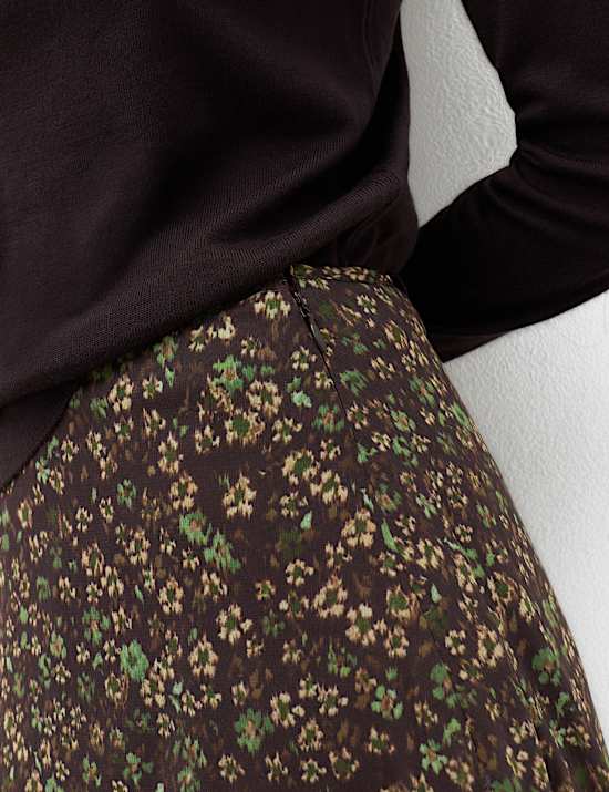 Floral Midi Tiered Skirt