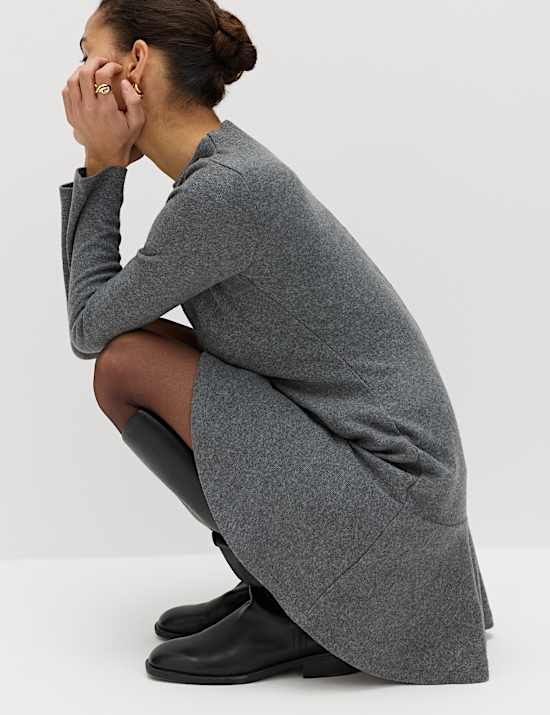 Cosy Jersey Mini Tiered Dress With Cotton