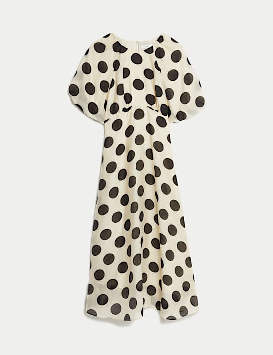 Lyocell&trade; Rich Spot Midaxi Waisted Dress