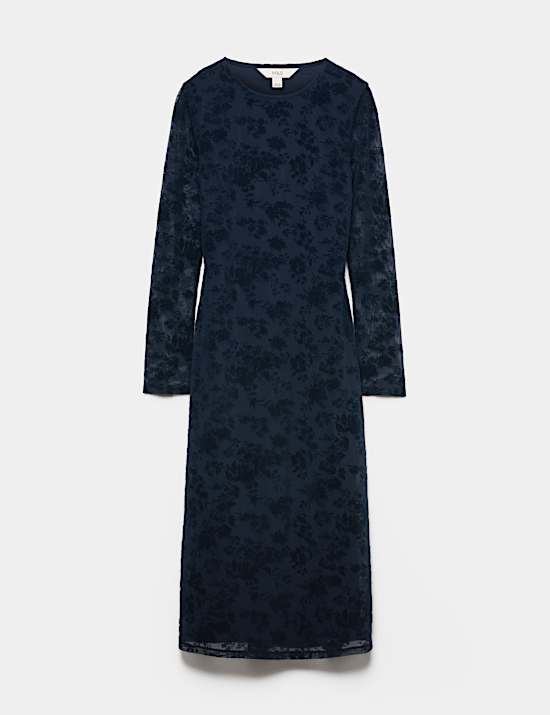 Jersey Flora Flockedl Midaxi Column Dress