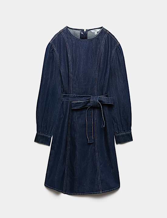 Denim Belted Mini Waisted Dress