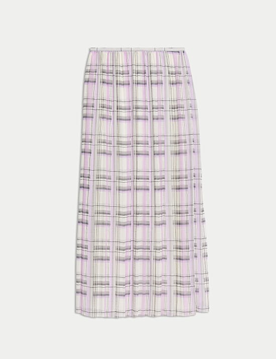 Checked Midaxi A-Line Skirt