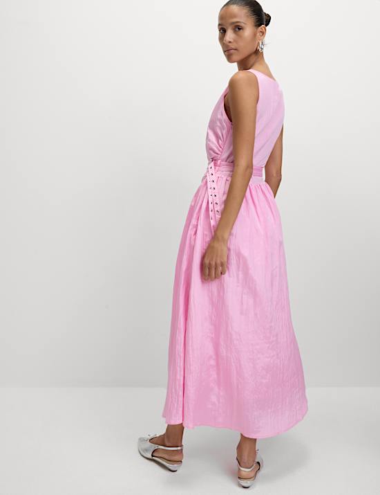 Belted Midaxi Waisted Dress