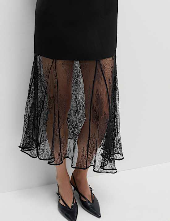 Sheer Lace Midaxi Dress