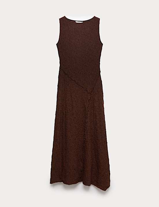 Cotton Rich Textured Midaxi Column Dress