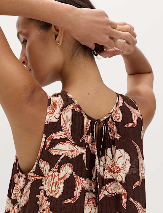 Floral Relaxed Maxi Waisted Dress