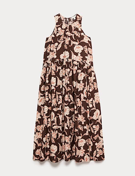 Floral Relaxed Maxi Waisted Dress