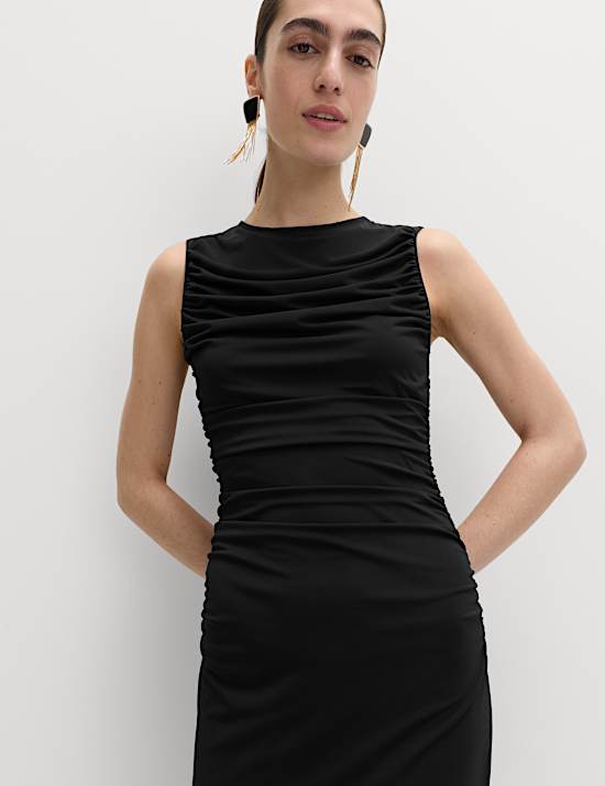 Jersey Ruched Midaxi Bodycon Dress