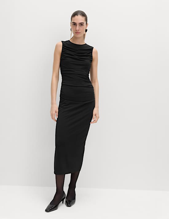 Jersey Ruched Midaxi Bodycon Dress