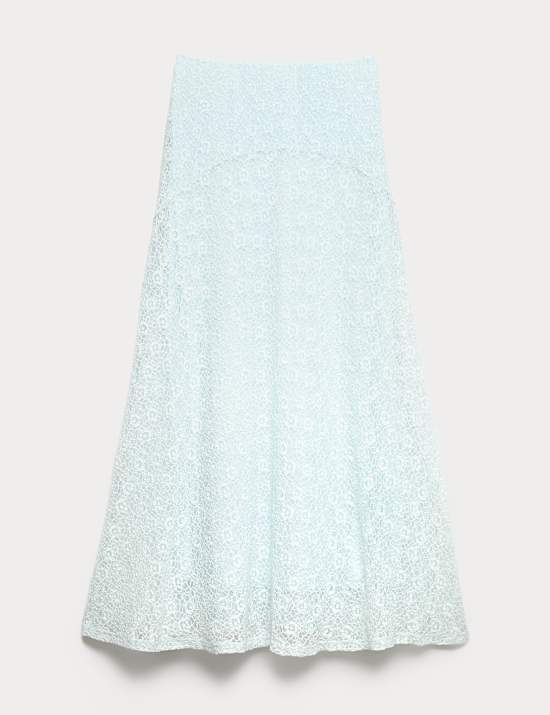 Cotton Rich Lace Midi A-Line Skirt