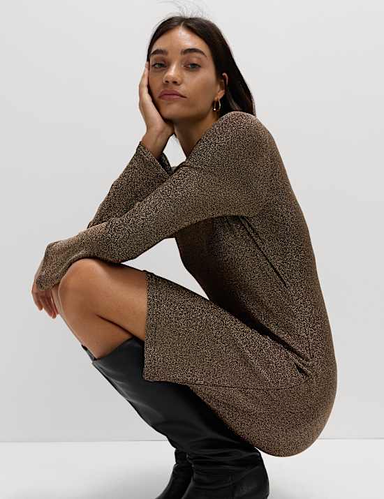 Metallic Mini Shift Dress