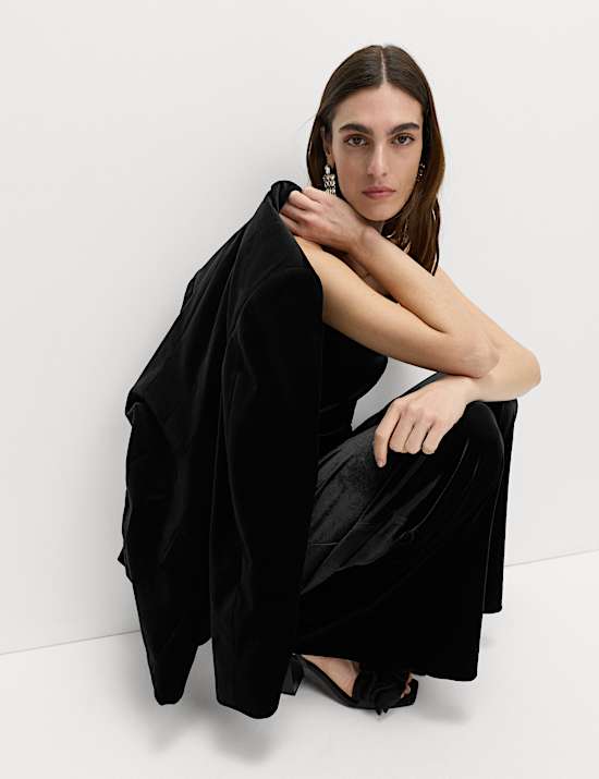 Velvet Square Neck Jumpsuit