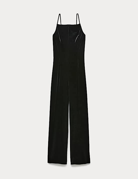 Velvet Square Neck Jumpsuit