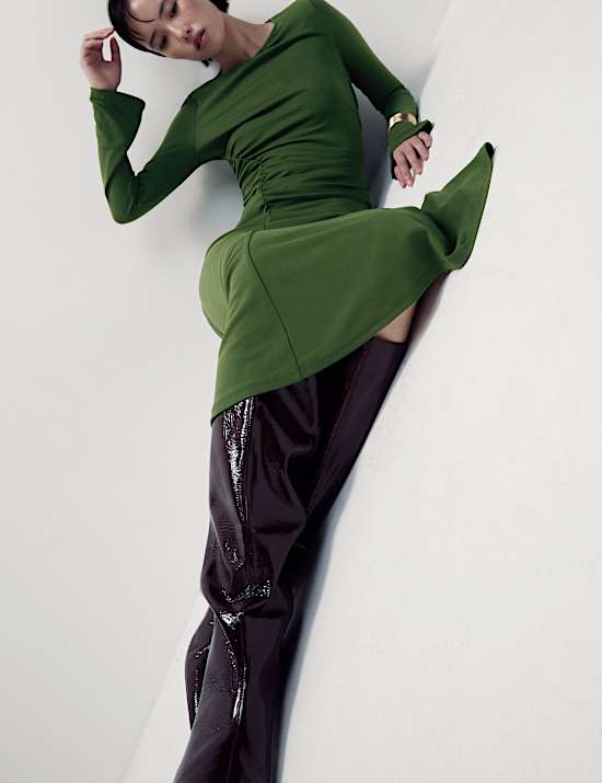 Jersey Round Neck Midaxi Column Dress