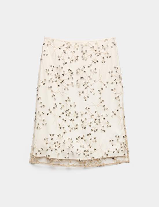 Embellished Knee Length Skirt