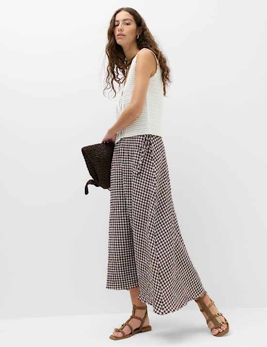 Cotton Rich Gingham Midaxi Circle Skirt