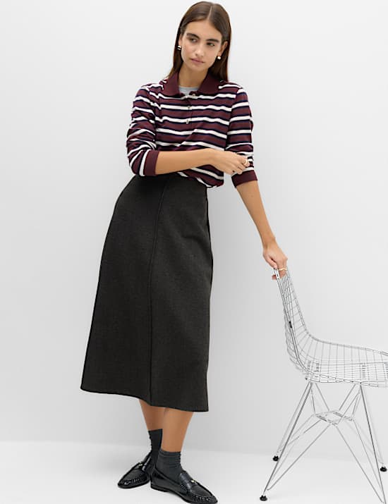 Jersey Midi Circle Skirt