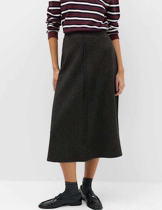 Jersey Midi Circle Skirt