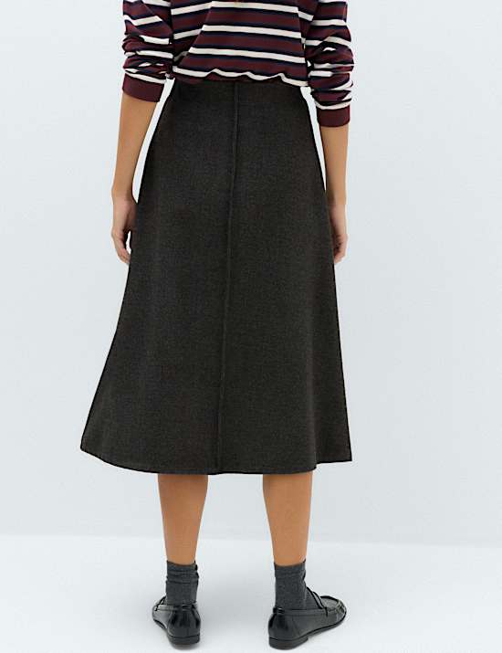 Jersey Midi Circle Skirt