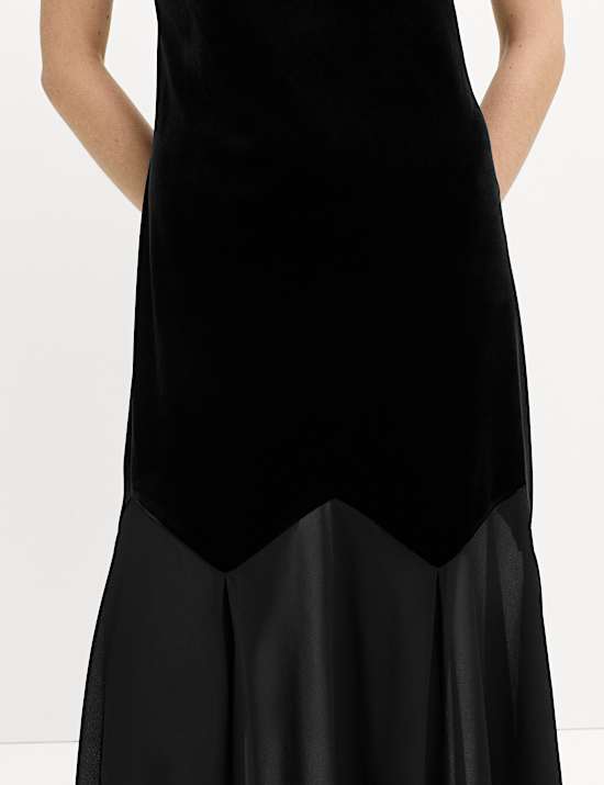 Sheer Square Neck Midaxi Slip Dress