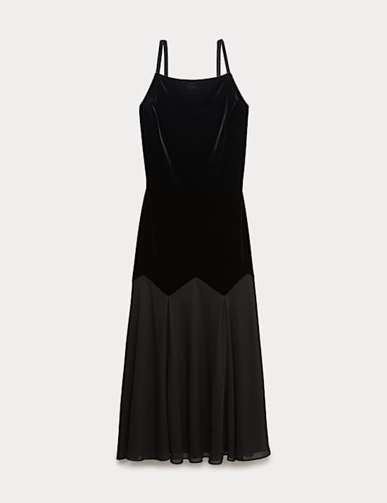Sheer Square Neck Midaxi Slip Dress