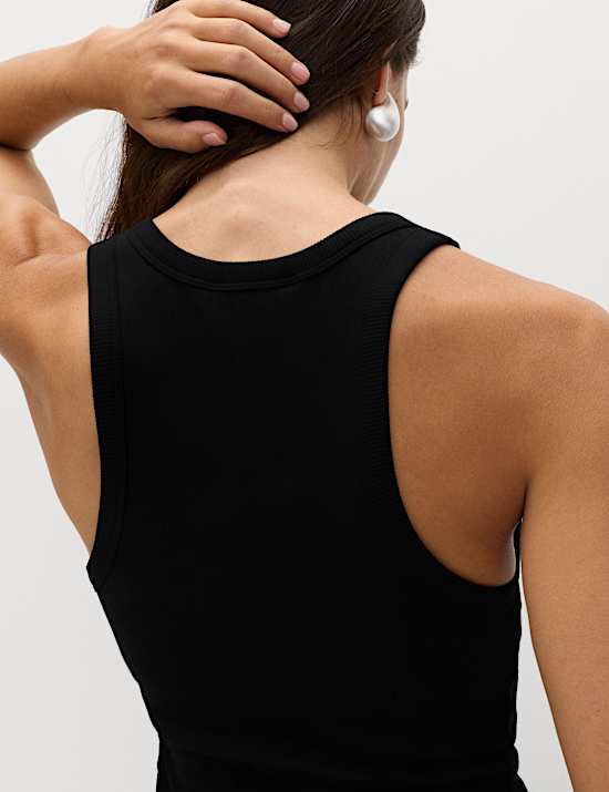 Geripptes Bodycon-Midikleid mit BH-Einsatz und hohem Baumwollanteil