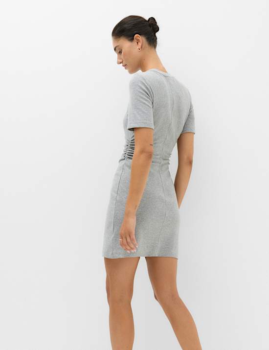 Jersey Ruched Mini T-Shirt Dress