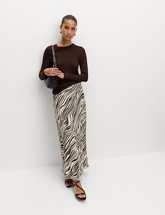 Printed Midaxi Slip Skirt
