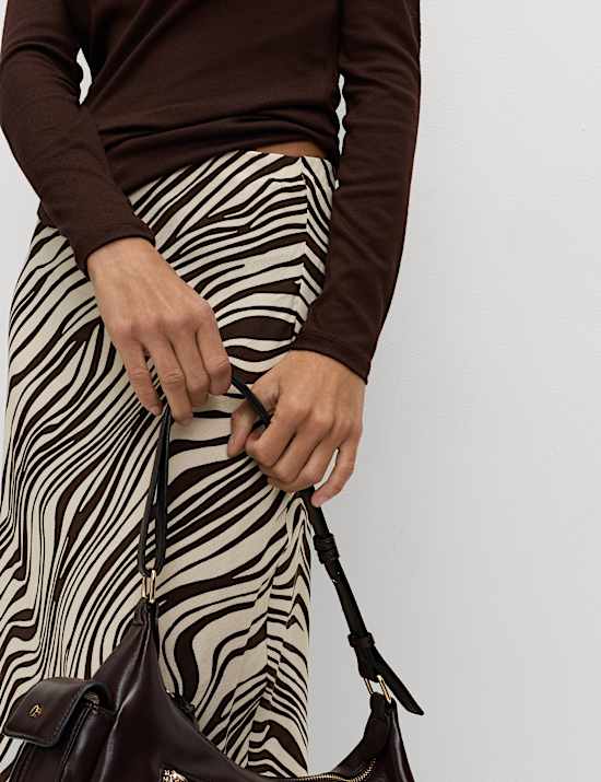 Printed Midaxi Slip Skirt