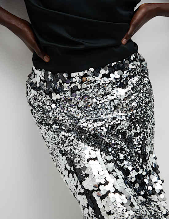 Sequin Midaxi Pencil Skirt