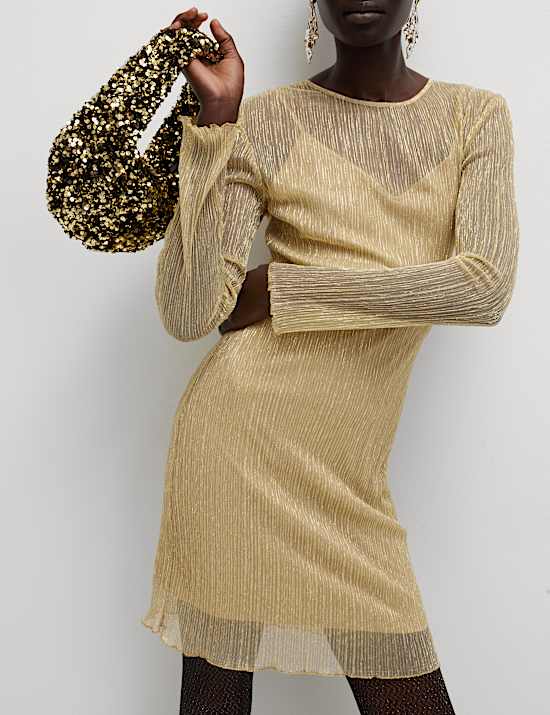 Lurex Sparkly Mini Column Dress