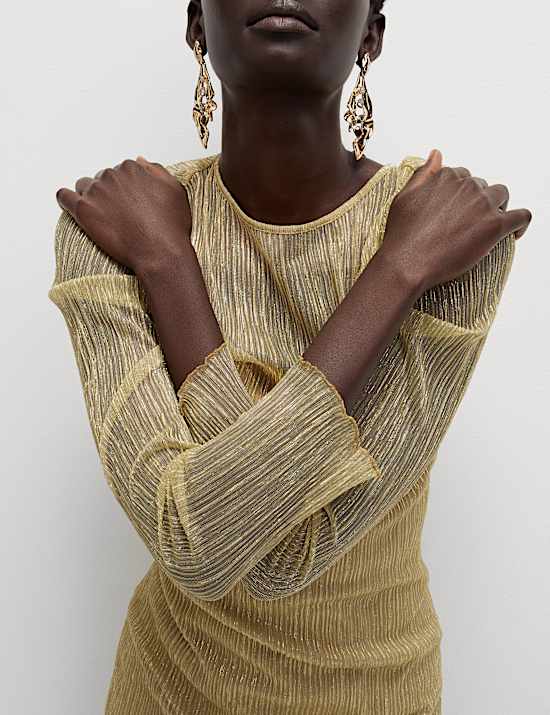 Lurex Sparkly Mini Column Dress