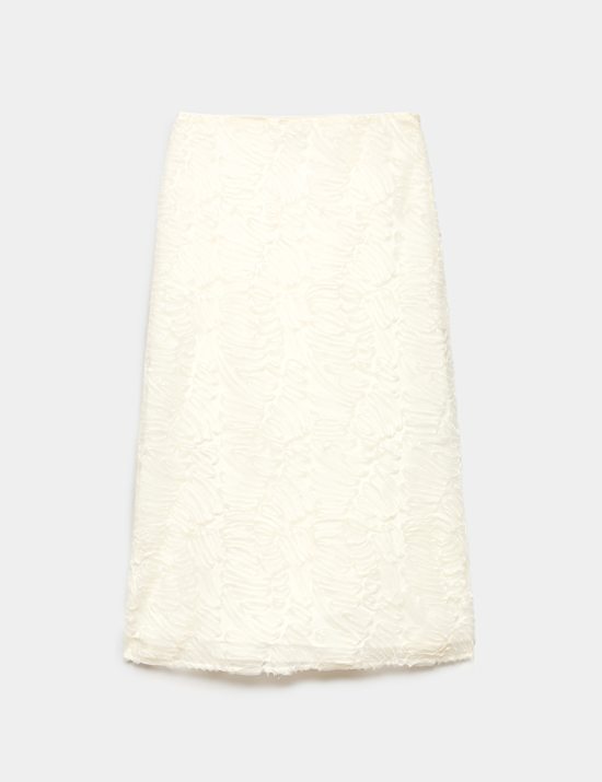 Textured Midi A-Line Skirt