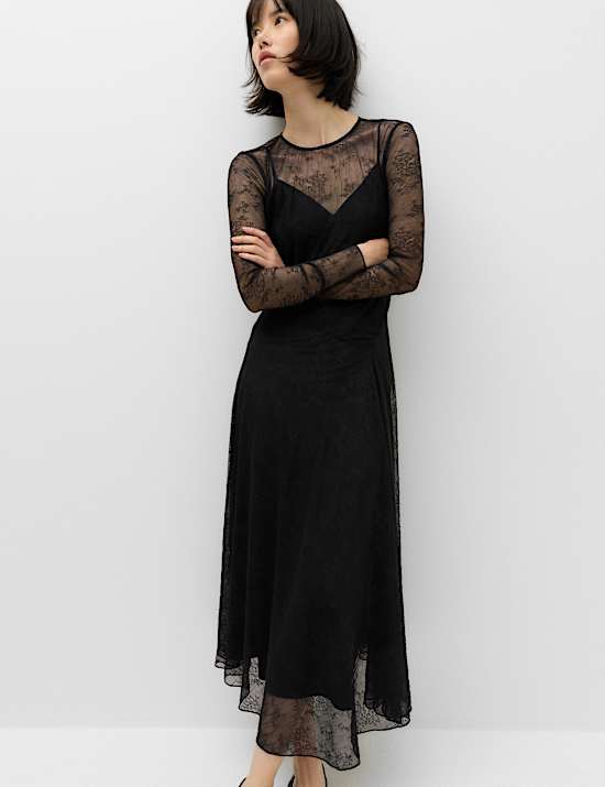 Lace Midaxi Skater Dress