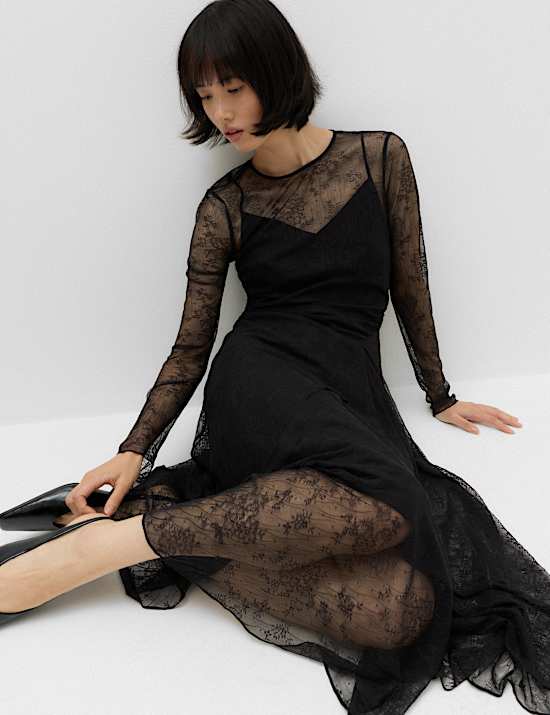 Lace Midaxi Skater Dress