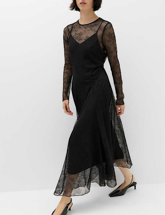 Lace Midaxi Skater Dress