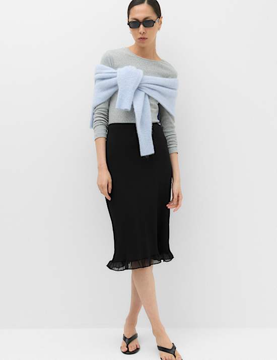 Chiffon Knee Length Slip Skirt