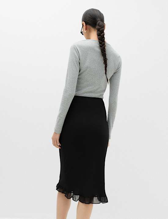 Chiffon Knee Length Slip Skirt