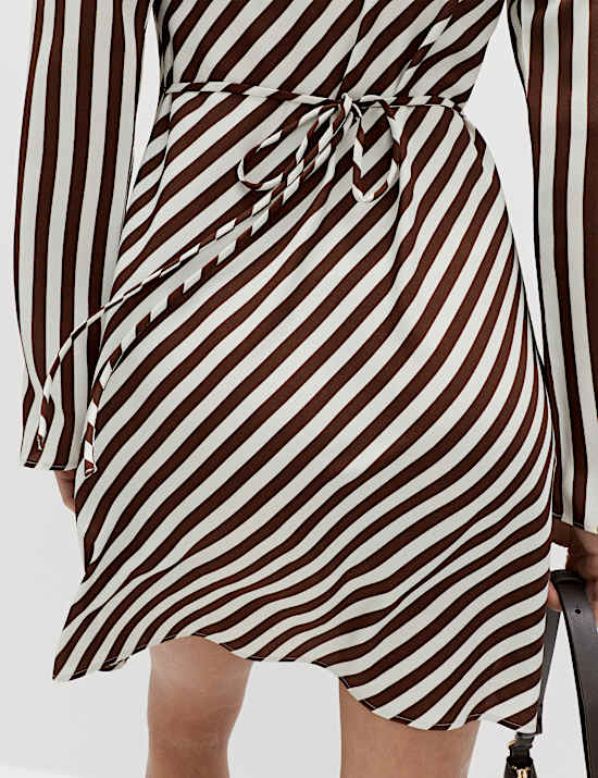 Striped Long Sleeve Mini Shift Dress