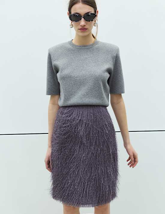 Tassel Midi Pencil Skirt