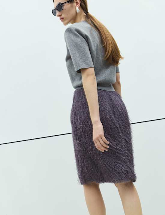 Tassel Midi Pencil Skirt