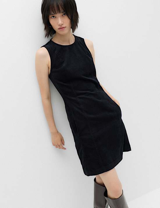 Cord Mini Shift Dress