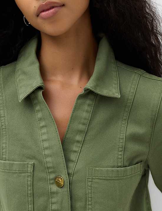 Robe coupe courte style chemise en jean