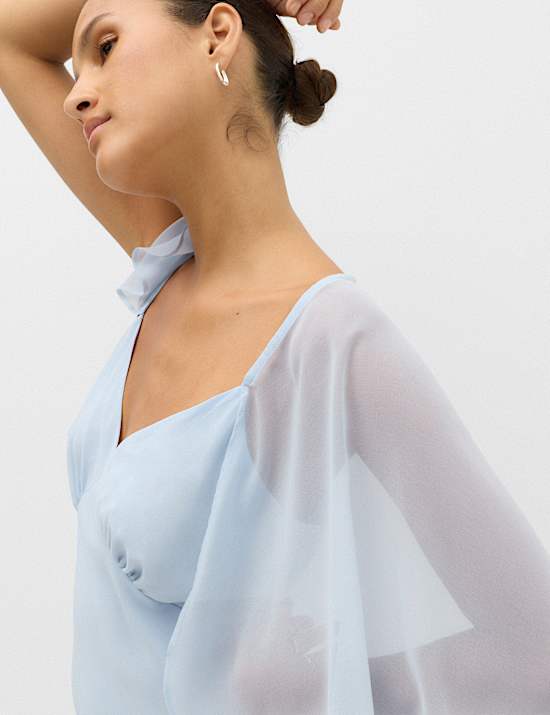 Ruime maxi-jurk met V-hals