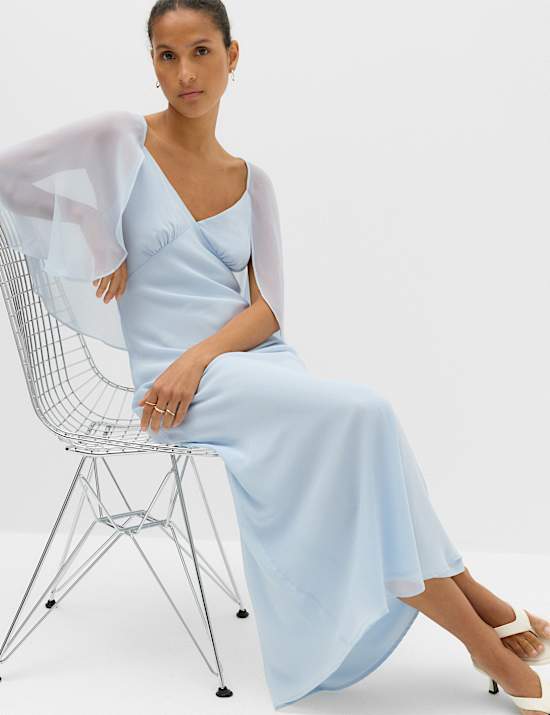 Ruime maxi-jurk met V-hals