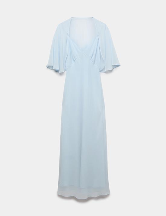 Ruime maxi-jurk met V-hals