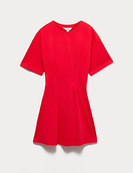 Pure Cotton Waisted Mini T-Shirt Dress