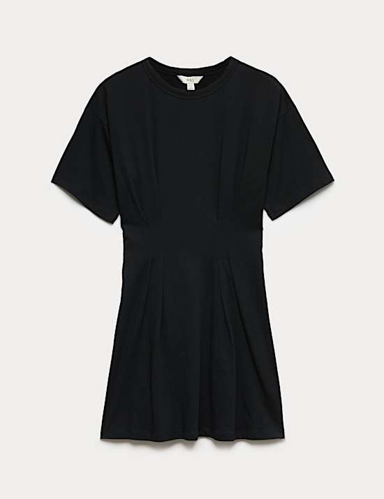 Pure Cotton Waisted Mini T-Shirt Dress